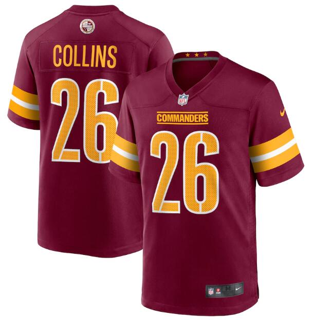 Men & Women & Youth Washington Commanders 26 Landon Collins 2022 Burgundy Game Stitched Jersey